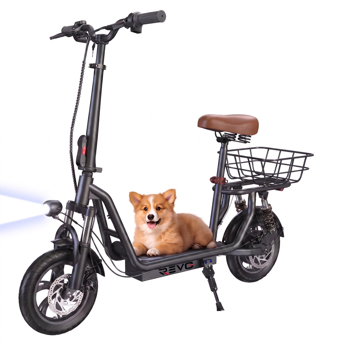 Trottinette Électrique REVO Zenith – 500 W – Autonomie 35 km – Batterie 36V 7,5Ah – Pneus 12 – Avec Siège
